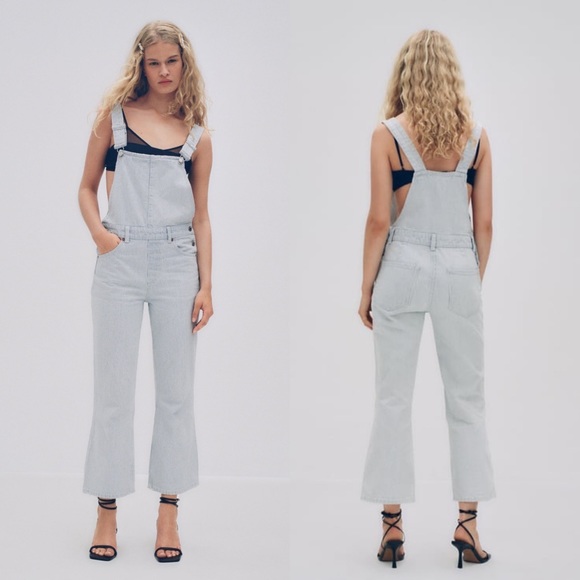 Zara Pants - ZARA Striped Denim Overalls